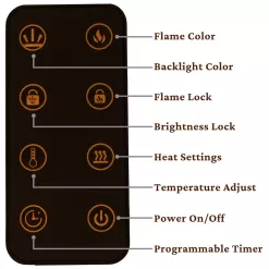Cambridge 50-in W Black Fan-forced Electric Fireplace