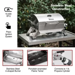 Royal Gourmet 285-Sq in Sliver Portable Gas Grill
