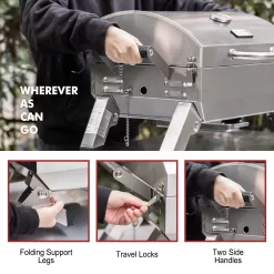 Royal Gourmet 285-Sq in Sliver Portable Gas Grill