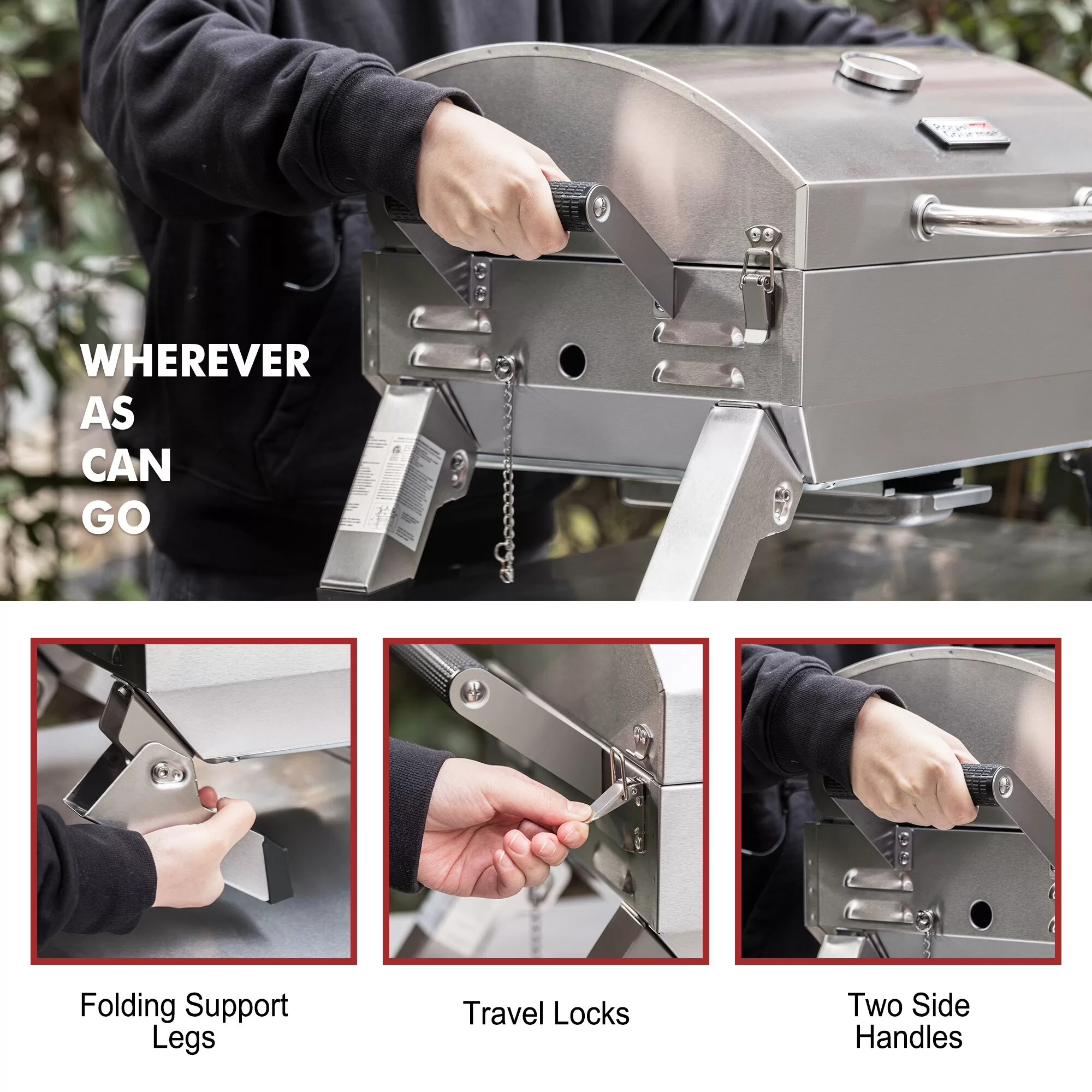 Royal Gourmet 285-Sq in Sliver Portable Gas Grill