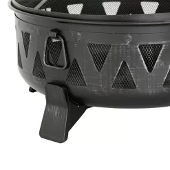 Style Selections 29.92-in W Black Steel Wood-Burning Fire Pit