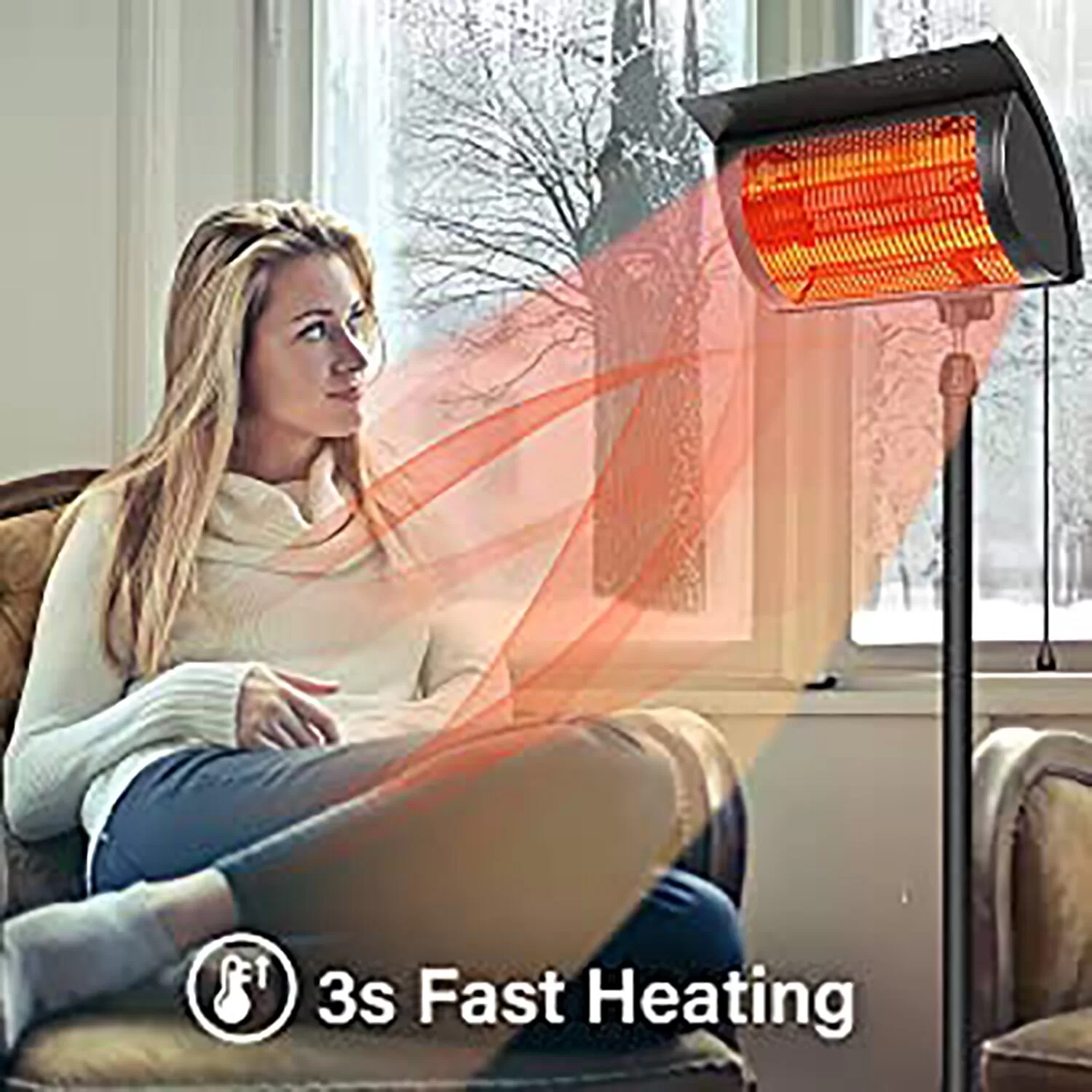 GZMR 5118-BTU Black Steel Electric Patio Heater