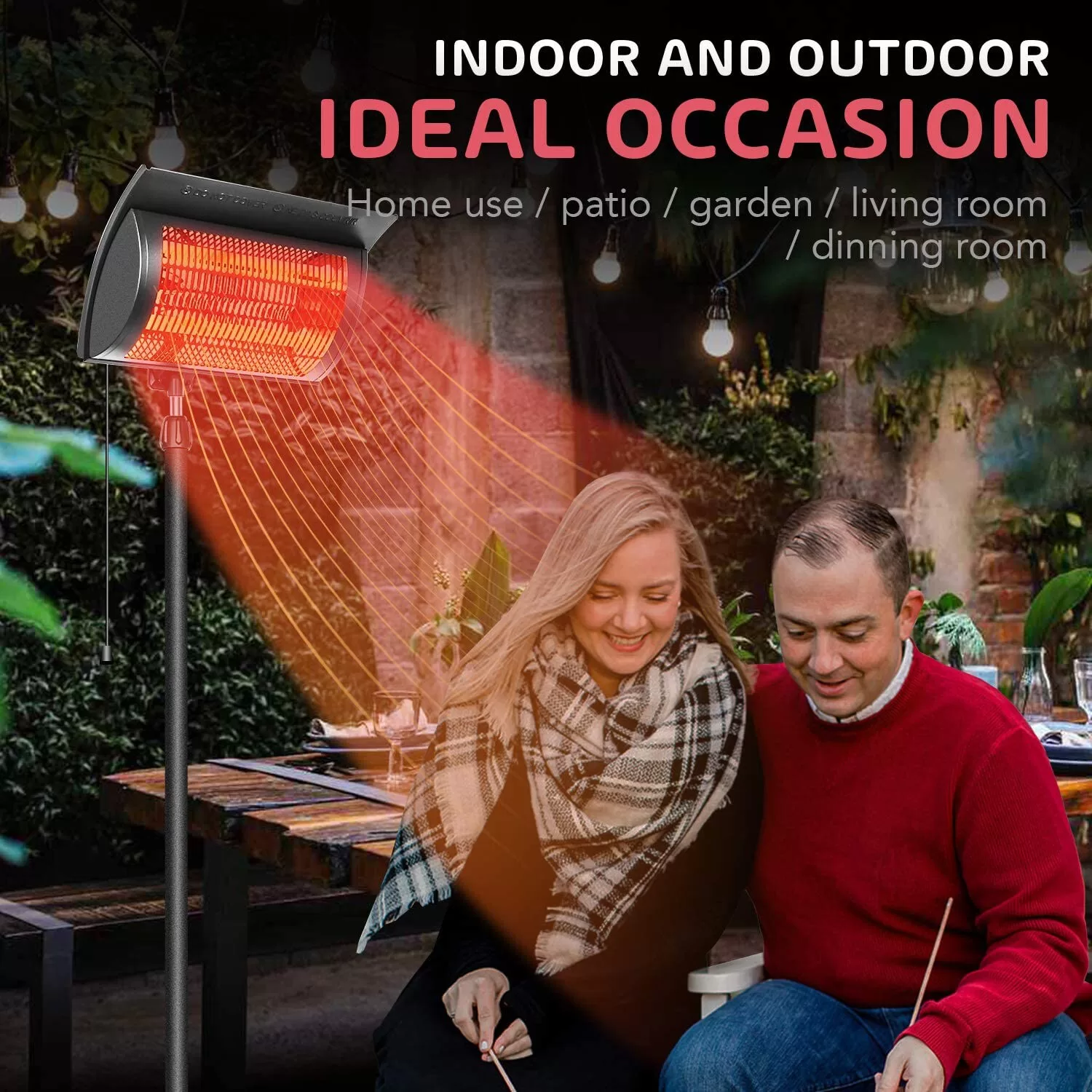 GZMR 5118-BTU Black Steel Electric Patio Heater