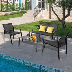 BABOOM Patio Furniture Set 4-Piece Patio Conversation Set