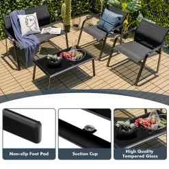 BABOOM Patio Furniture Set 4-Piece Patio Conversation Set