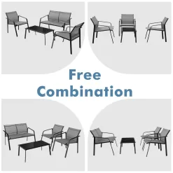 BABOOM Modern Patio Furniture Set 4-Piece Patio Conversation Set