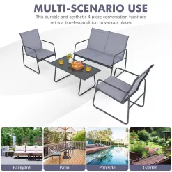 BABOOM Patio Furniture Set 4-Piece Patio Conversation Set