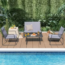 BABOOM Patio Furniture Set 4-Piece Patio Conversation Set