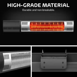 Mondawe 120-Volt Black Steel Electric Patio Heater
