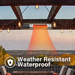 Mondawe 120-Volt Black Steel Electric Patio Heater