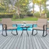 ACEGOSES Atlantic 3-Piece Patio Conversation Set with Tan Cushions