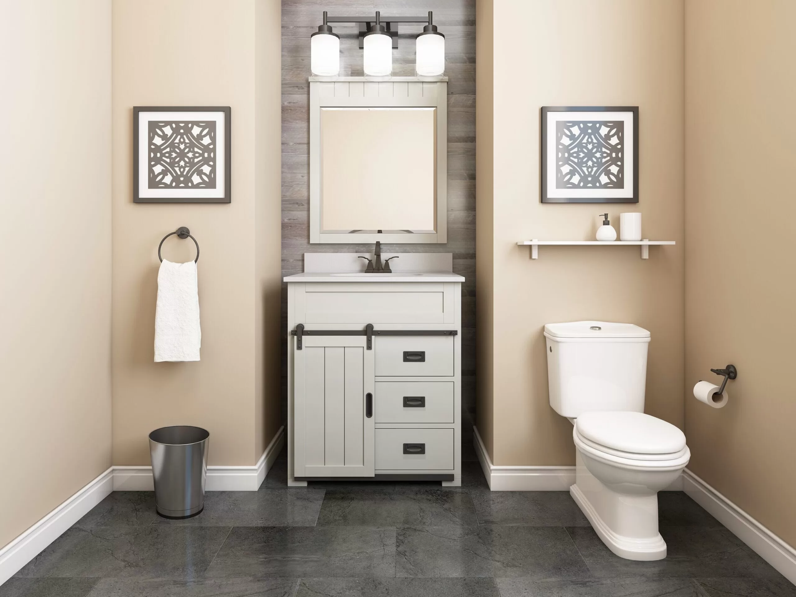 Style Selections Morriston 30-in White Undermount Single Sink Bathroom Vanity with White Engineered Stone Top