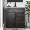 Style Selections Morriston 30-in Distressed Java Undermount Single Sink Bathroom Vanity with White Engineered Stone Top
