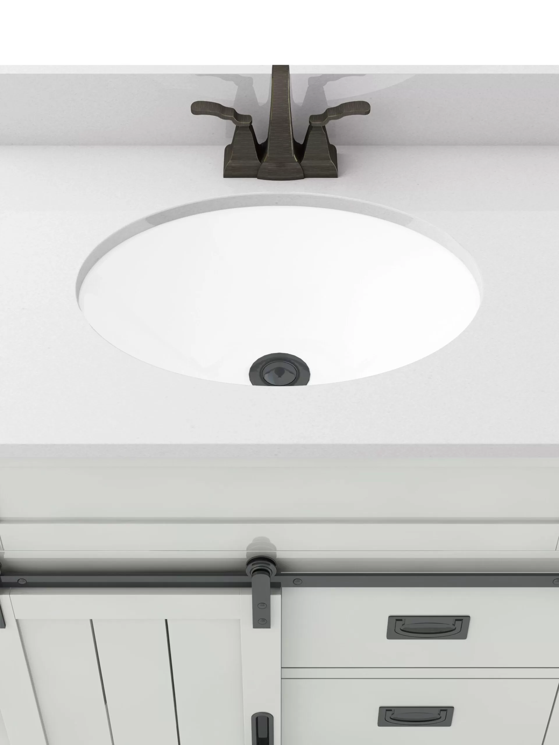 Style Selections Morriston 30-in White Undermount Single Sink Bathroom Vanity with White Engineered Stone Top