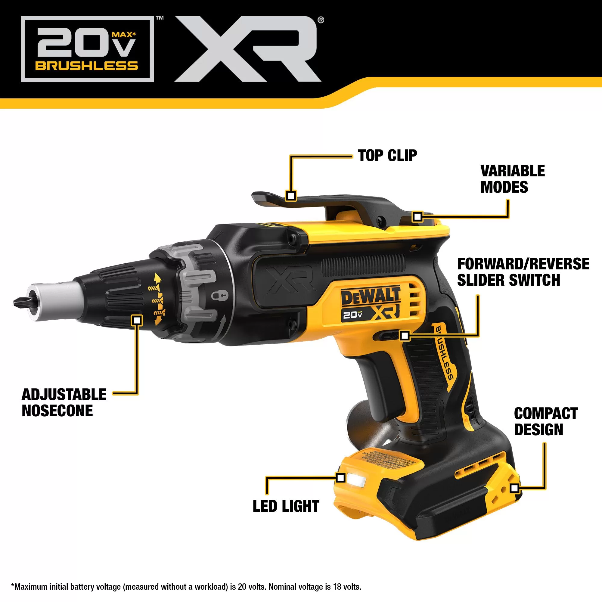 DEWALT XR-Amp 20-volt Max Lithium Ion (li-ion) Brushless Screw Gun