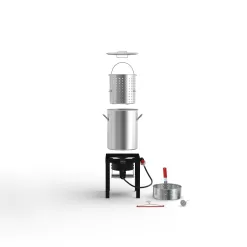 Camp Chef 30-qt Boil Pot and 10-qt Fry Pot with 1-Burner Propane Electronic Stainless Steel Jet Cooker