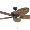 Harbor Breeze Tilghman II 52-in Bronze Indoor/Outdoor Downrod or Flush Mount Ceiling Fan (5-Blade)