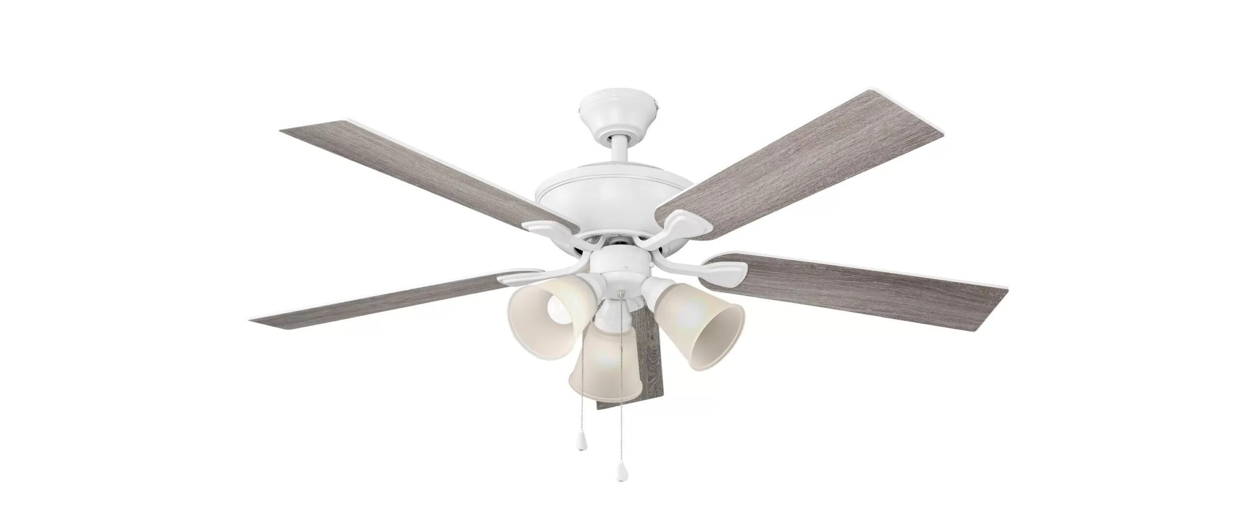 Harbor Breeze Sailor Bay 52-in White Indoor Downrod or Flush Mount Ceiling Fan with Light (5-Blade)