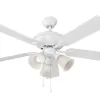 Harbor Breeze Sailor Bay 52-in White Indoor Downrod or Flush Mount Ceiling Fan with Light (5-Blade)