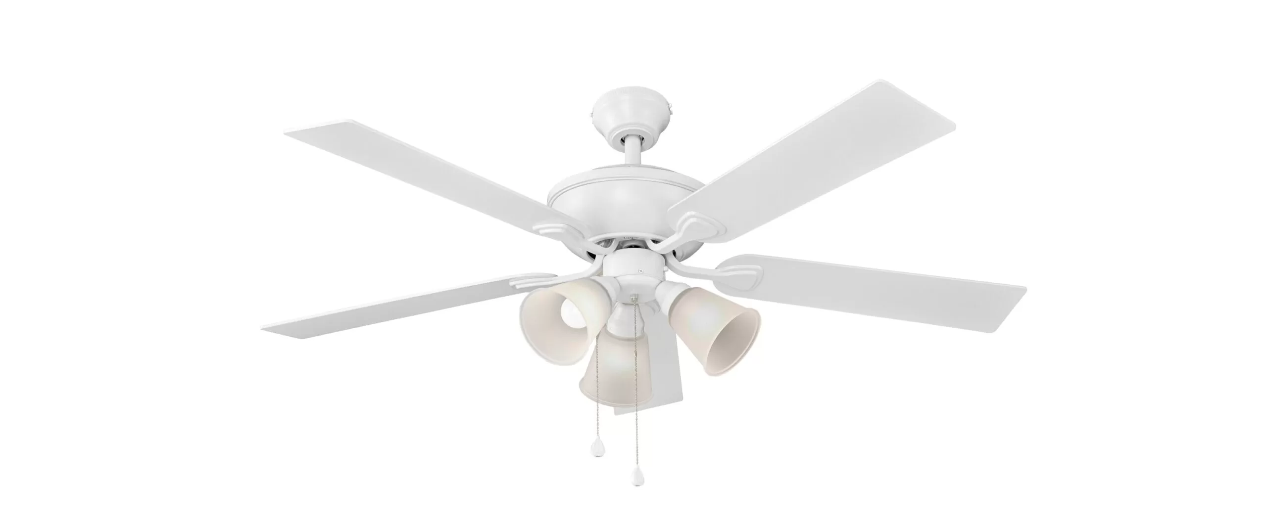 Harbor Breeze Sailor Bay 52-in White Indoor Downrod or Flush Mount Ceiling Fan with Light (5-Blade)