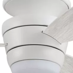 Harbor Breeze Mazon 44-in White Integrated LED Indoor Flush Mount Ceiling Fan with Light and Remote (3-Blade)