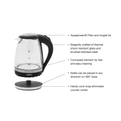 Salton Black 6-Cup Cordless Electric Kettle