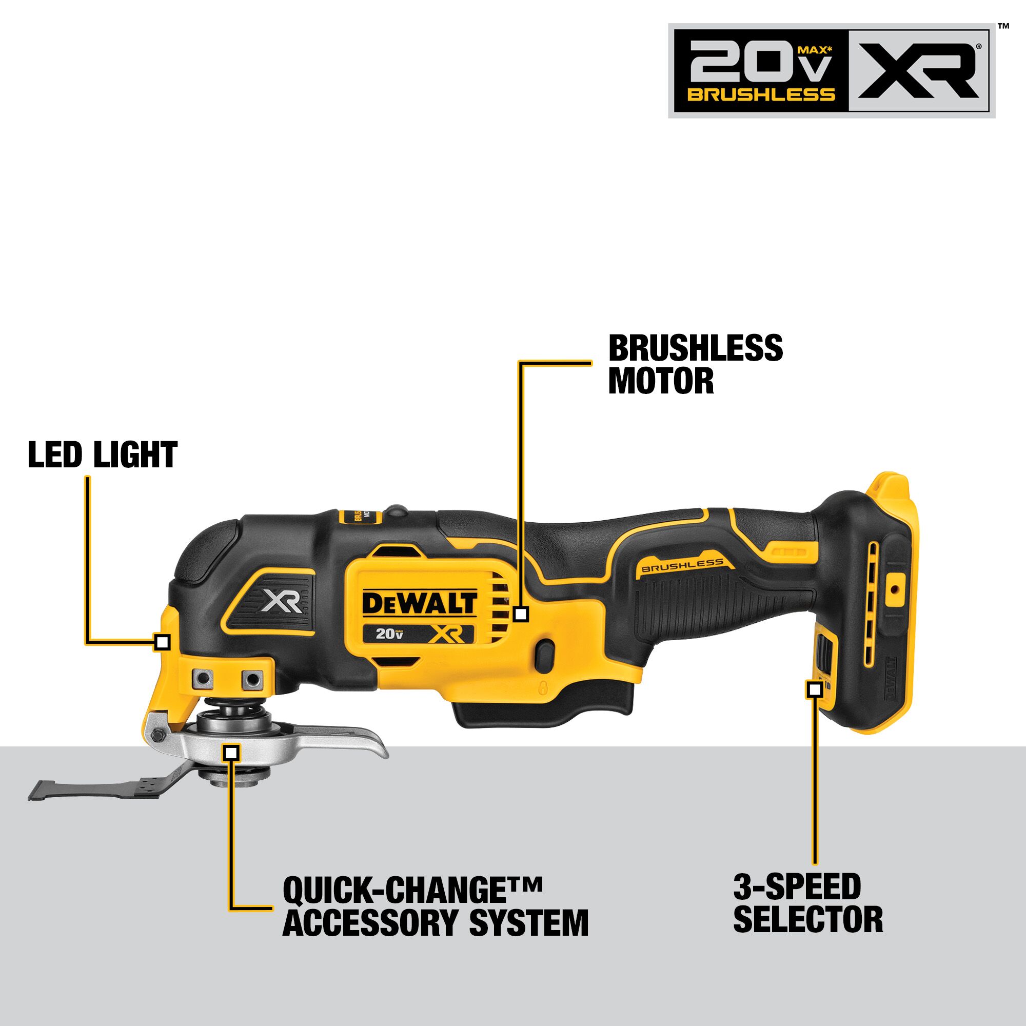 DEWALT DCS356B Cordless Brushless 20-volt Max Variable Speed Oscillating Multi-Tool Kit - Image 2