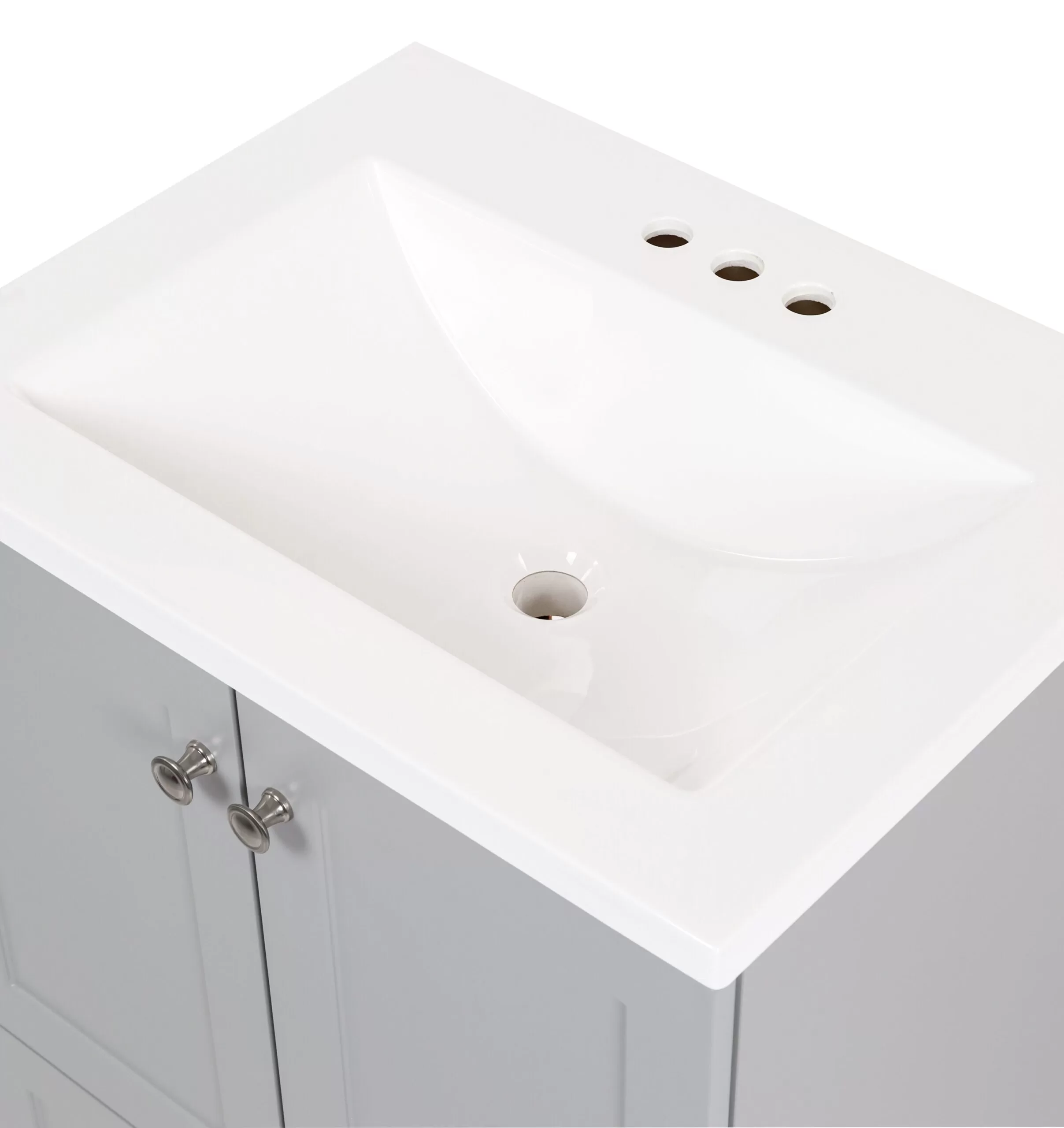 Diamond NOW Cassidy 24-in Pearl Gray Single Sink Bathroom Vanity with White Cultured Marble Top