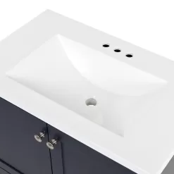 Diamond NOW Cassidy 30-in Deep Blue Single Sink Bathroom Vanity with White Cultured Marble Top