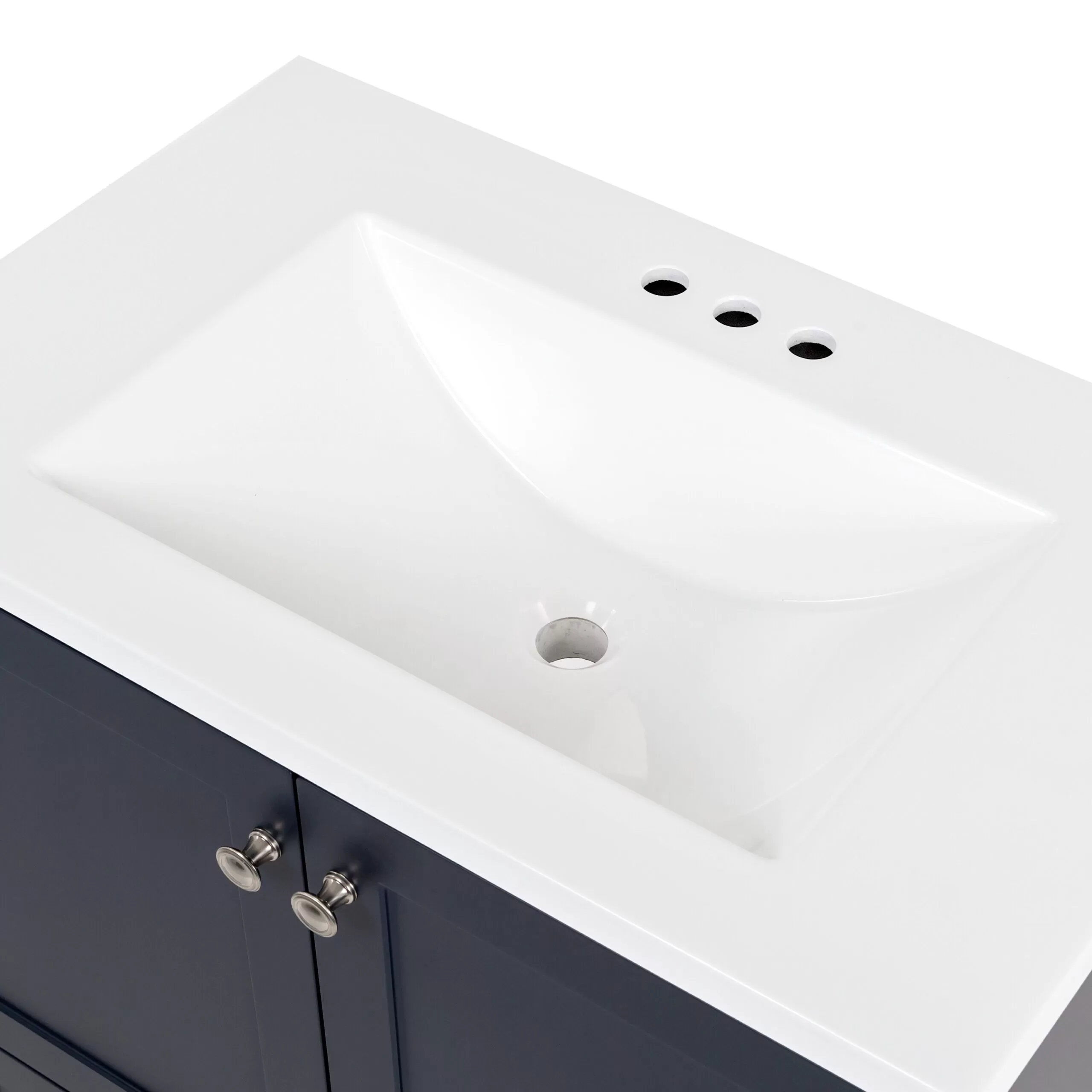 Diamond NOW Cassidy 30-in Deep Blue Single Sink Bathroom Vanity with White Cultured Marble Top