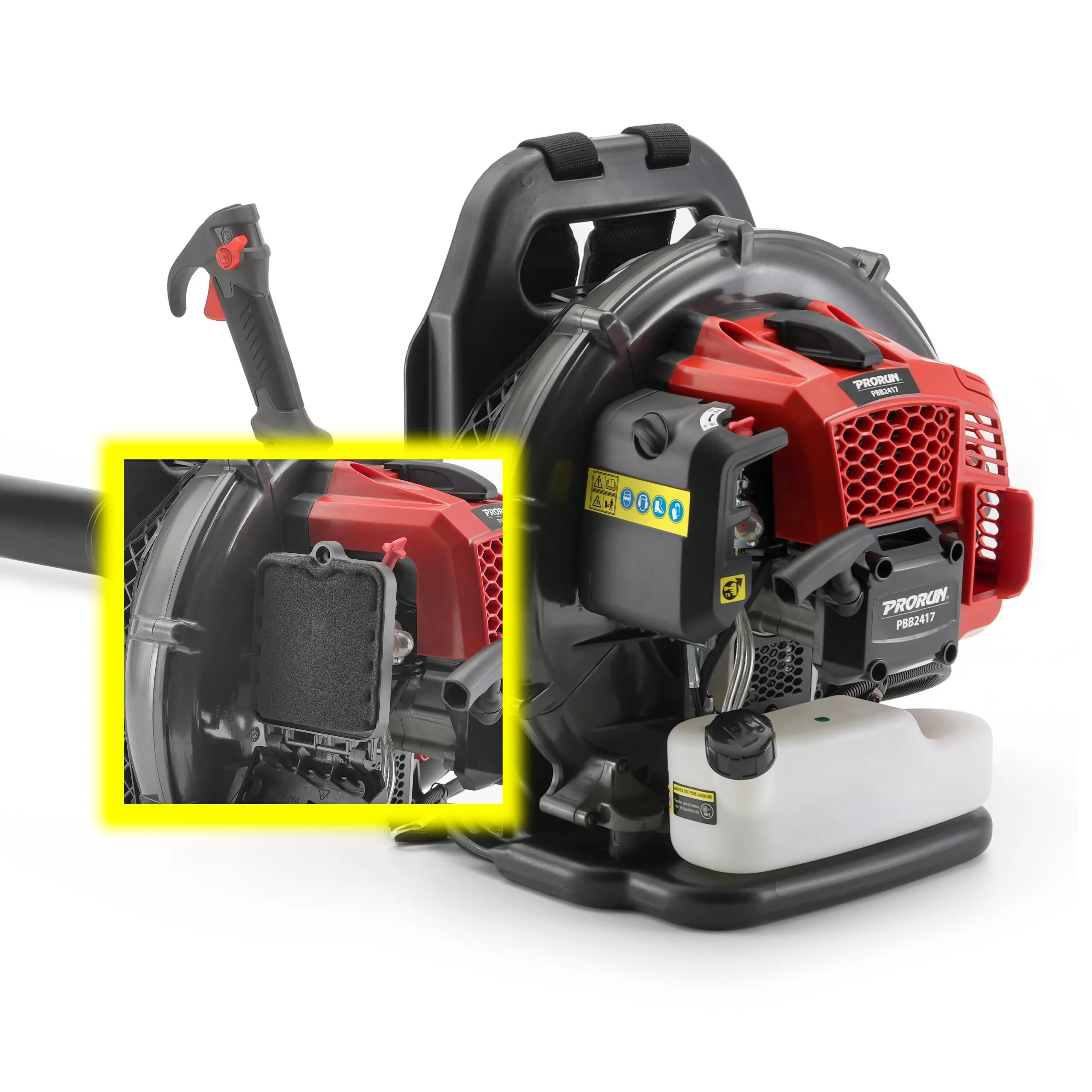 PRORUN PBB2417 51.7-cc 2-cycle 570-CFM 250-MPH Gas Backpack Leaf Blower