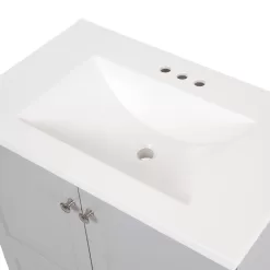 Diamond NOW Cassidy 30-in Pearl Gray Single Sink Bathroom Vanity with White Cultured Marble Top