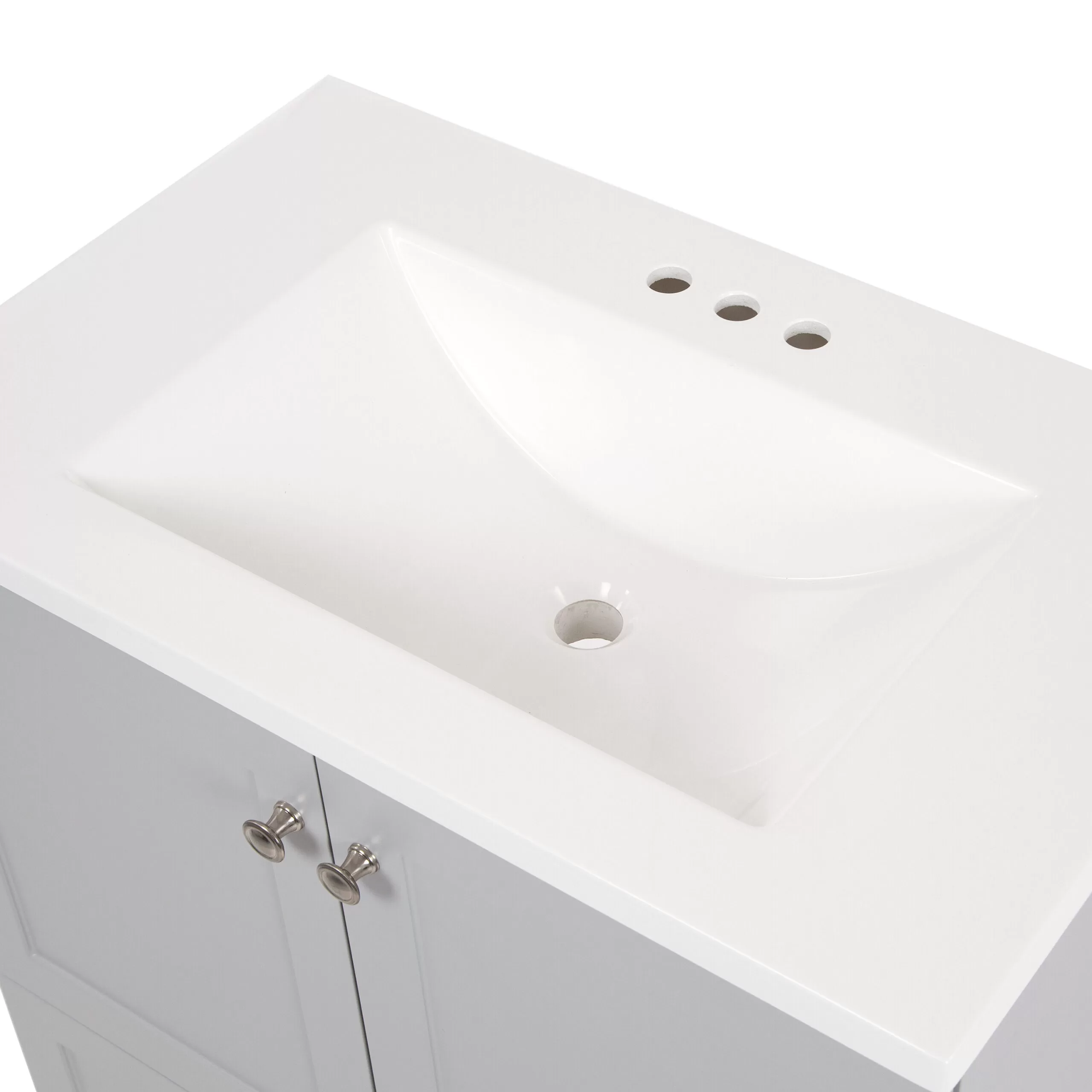 Diamond NOW Cassidy 30-in Pearl Gray Single Sink Bathroom Vanity with White Cultured Marble Top