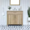 Style Selections Dolton 36-in Natural Oak Undermount Single Sink Bathroom Vanity with White Engineered Stone Top