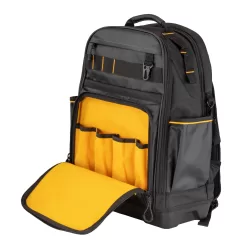 DEWALT Black- Yellow Polyester 7.75-in Zippered Backpack