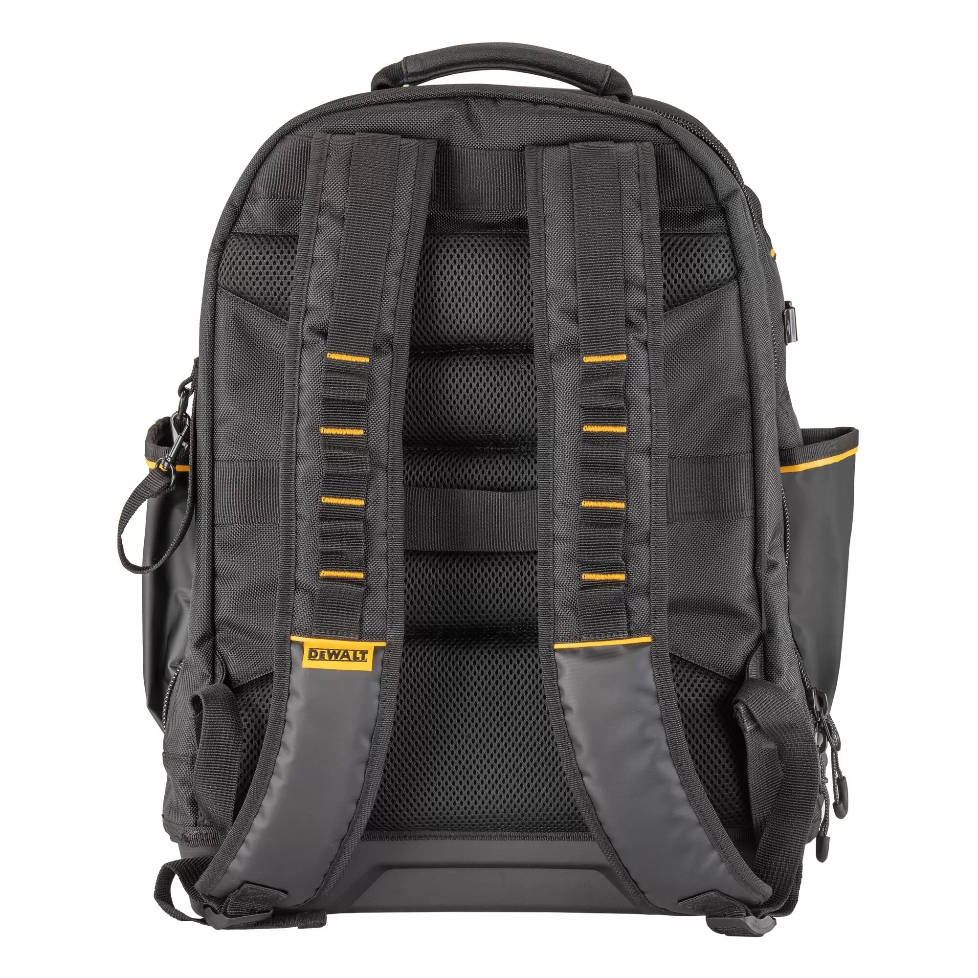 DEWALT Black- Yellow Polyester 7.75-in Zippered Backpack