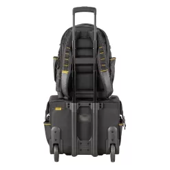 DEWALT Black- Yellow Polyester 7.75-in Zippered Backpack