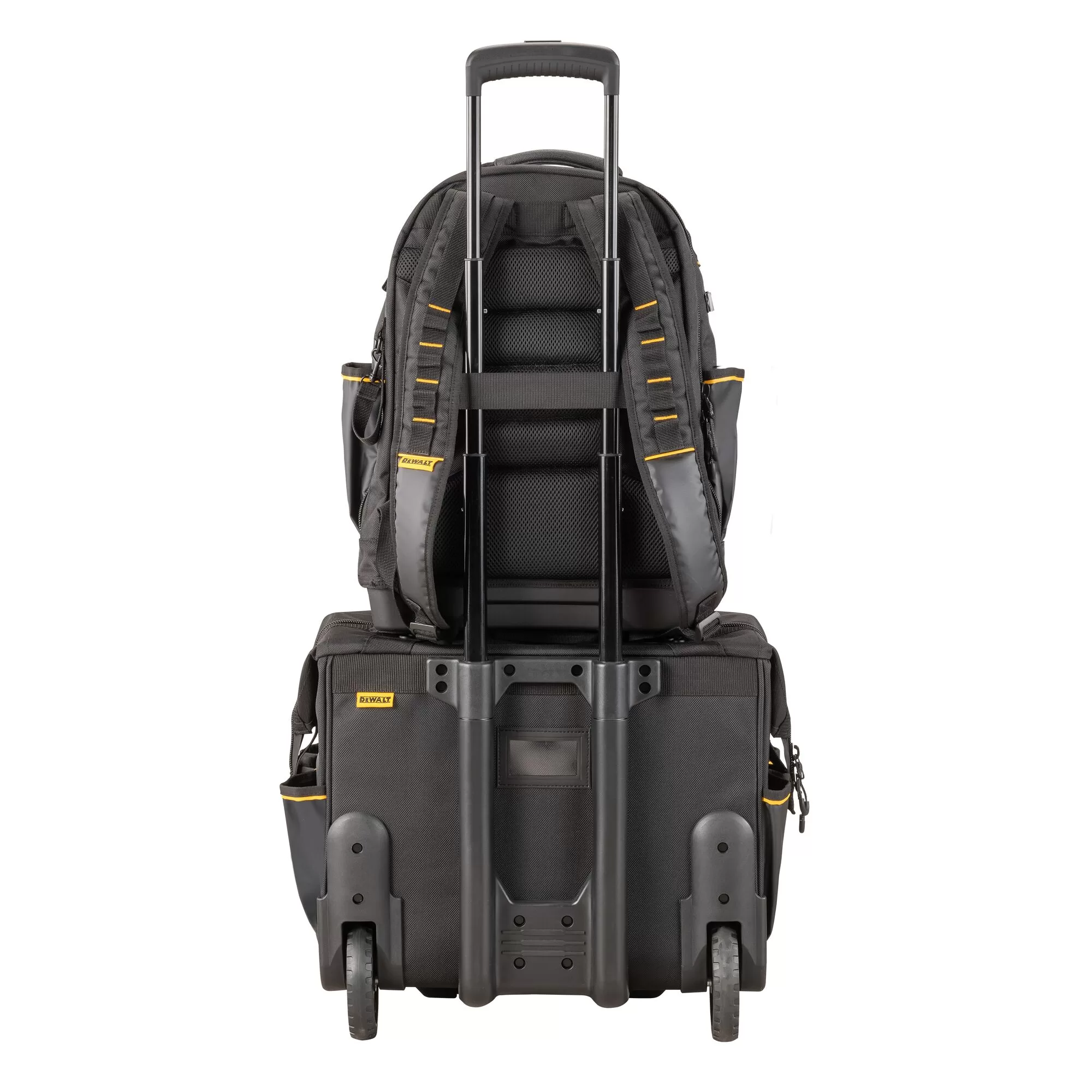 DEWALT Black- Yellow Polyester 7.75-in Zippered Backpack