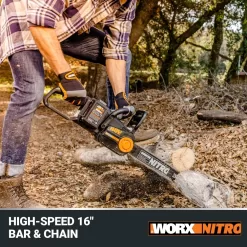 WORX NITRO POWER SHARE 40-volt 16-in Brushless Battery 4 Ah Chainsaw (Battery and Charger Included)