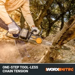 WORX NITRO POWER SHARE 40-volt 16-in Brushless Battery 4 Ah Chainsaw (Battery and Charger Included)