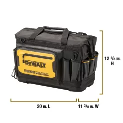 DEWALT Black- Yellow Ballistic Nylon 11.375-in Zippered Tool Bag