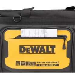 DEWALT Black- Yellow Ballistic Nylon 11.375-in Zippered Tool Bag