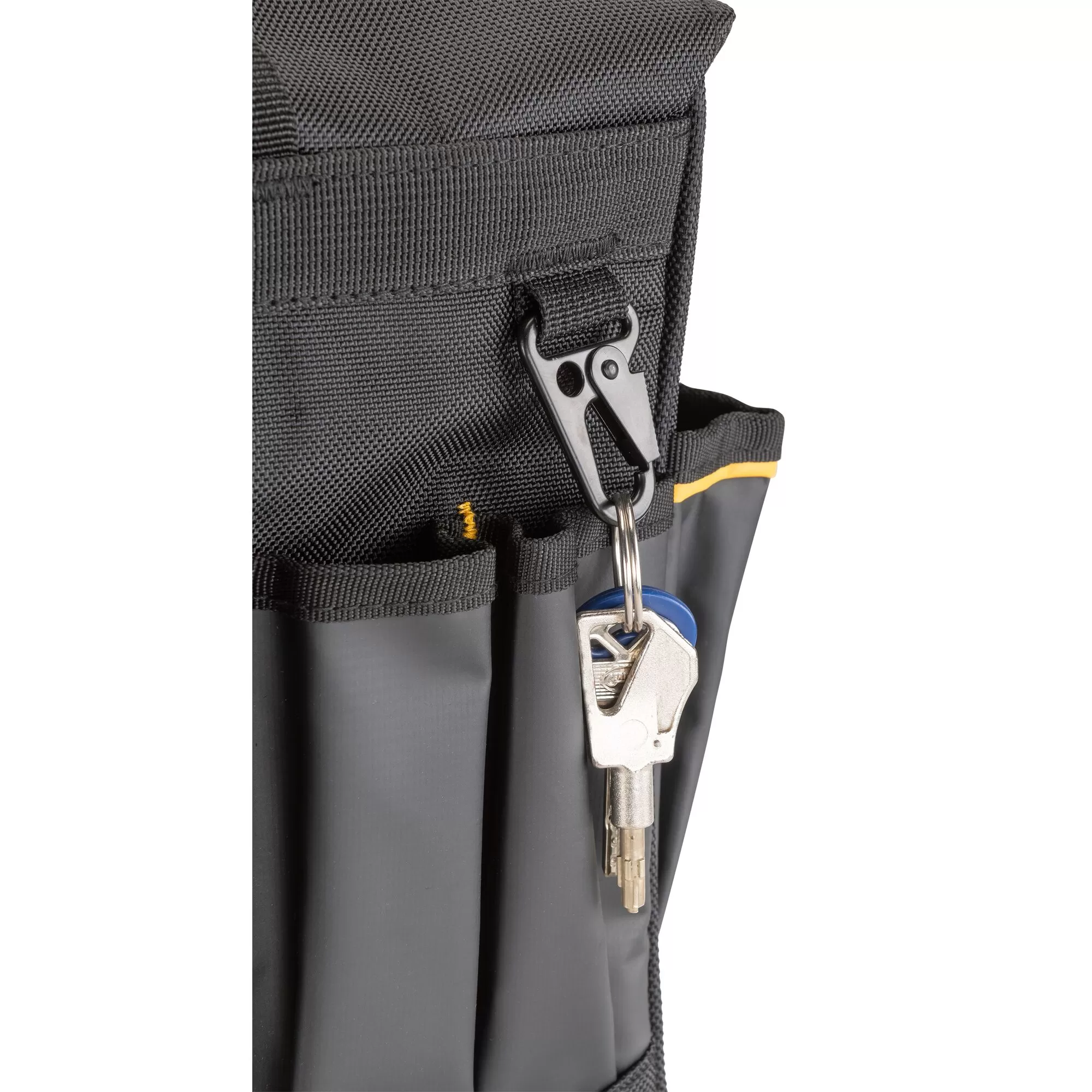 DEWALT Black- Yellow Ballistic Nylon 11.375-in Zippered Tool Bag