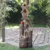 Alpine Corporation 35-Inch Fountain and Birdhouse with Cardinal Figurine