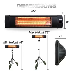 Dr. Infrared Heater 5200-BTU 120-Volt Black Aluminum Electric Patio Heater