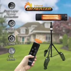 Dr. Infrared Heater 5200-BTU 120-Volt Black Aluminum Electric Patio Heater