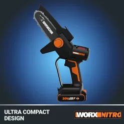 WORX NITRO POWER SHARE 20-volt 5-in Brushless Battery 2 Ah Chainsaw (Battery and Charger Included)