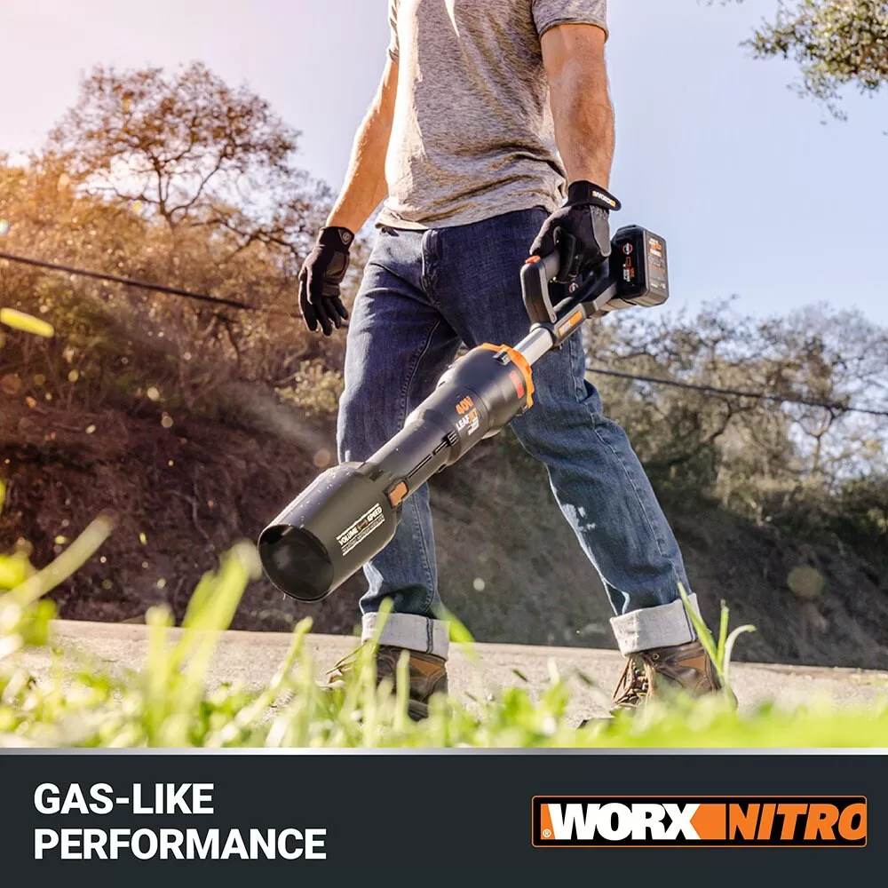 WORX NITRO POWER SHARE 40-volt 620-CFM 165-MPH Battery Handheld Leaf Blower 4 Ah (Battery and Charger Included)