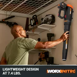 WORX NITRO POWER SHARE Quiet Tech 40-volt 530-CFM 180-MPH Battery Handheld Leaf Blower 4 Ah (Battery and Charger Included)