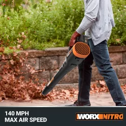 WORX NITRO POWER SHARE Quiet Tech 40-volt 530-CFM 180-MPH Battery Handheld Leaf Blower 4 Ah (Battery and Charger Included)